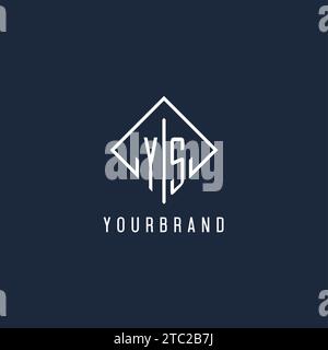 YS initial logo with luxury rectangle style design vector graphic Stock Vector