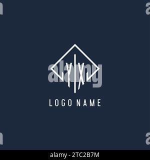 YX initial logo with luxury rectangle style design vector graphic Stock Vector