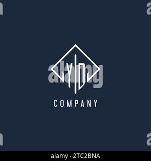YD initial logo with luxury rectangle style design vector graphic Stock Vector