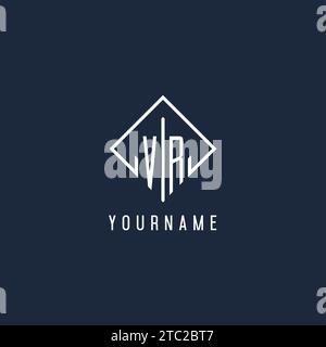 VR initial logo with luxury rectangle style design vector graphic Stock Vector