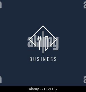 YO initial logo with luxury rectangle style design vector graphic Stock Vector