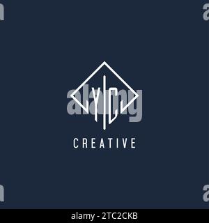 YC initial logo with luxury rectangle style design vector graphic Stock Vector