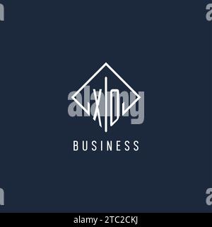 XO initial logo with luxury rectangle style design vector graphic Stock Vector