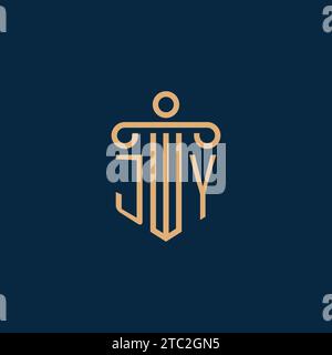 JY initial for law firm logo, lawyer logo with pillar icon Stock Vector