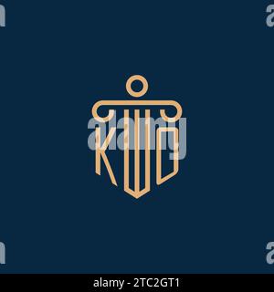 KO initial for law firm logo, lawyer logo with pillar icon Stock Vector