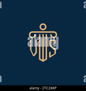 VS initial for law firm logo, lawyer logo with pillar icon Stock Vector