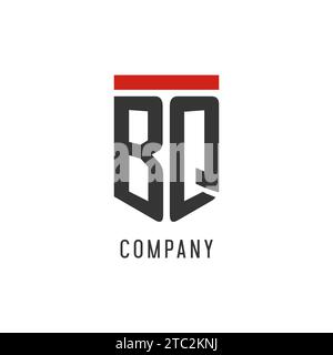 BQ initial esport logo with simple shield design style vector graphic Stock Vector