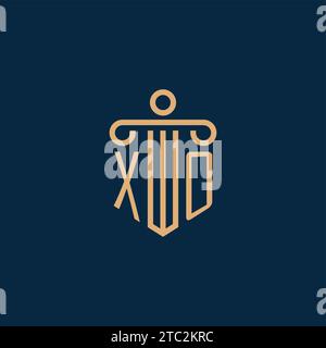 XO initial for law firm logo, lawyer logo with pillar icon Stock Vector