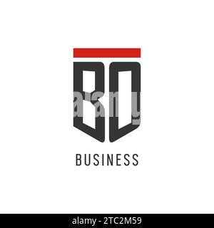 BO initial esport logo with simple shield design style vector graphic Stock Vector