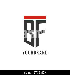 BF initial esport logo with simple shield design style vector graphic Stock Vector