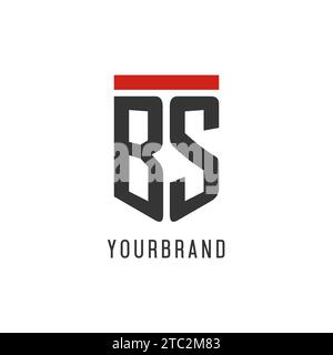 BS initial esport logo with simple shield design style vector graphic Stock Vector