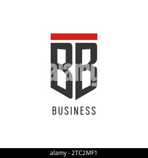 BB initial esport logo with simple shield design style vector graphic Stock Vector