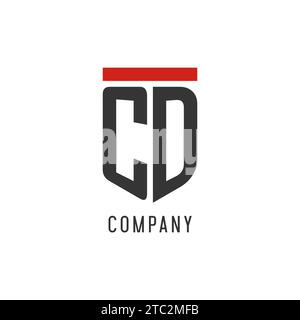 CD initial esport logo with simple shield design style vector graphic Stock Vector