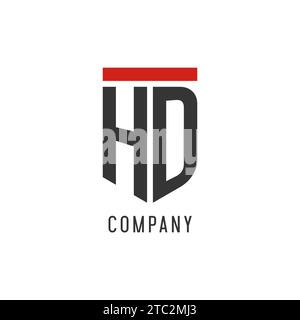HD initial esport logo with simple shield design style vector graphic Stock Vector