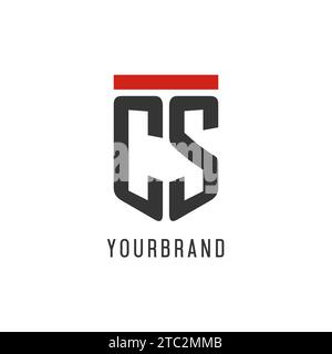 CS initial esport logo with simple shield design style vector graphic Stock Vector