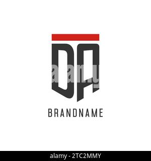 DA initial esport logo with simple shield design style vector graphic Stock Vector