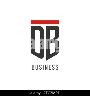 DB initial esport logo with simple shield design style vector graphic Stock Vector