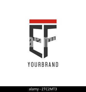 EF initial esport logo with simple shield design style vector graphic Stock Vector