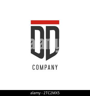 DD initial esport logo with simple shield design style vector graphic Stock Vector