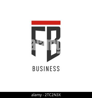 FB initial esport logo with simple shield design style vector graphic Stock Vector