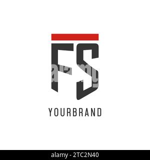 FS initial esport logo with simple shield design style vector graphic Stock Vector