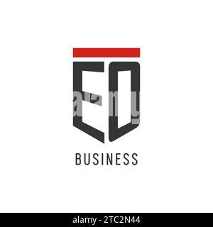 EO initial esport logo with simple shield design style vector graphic Stock Vector