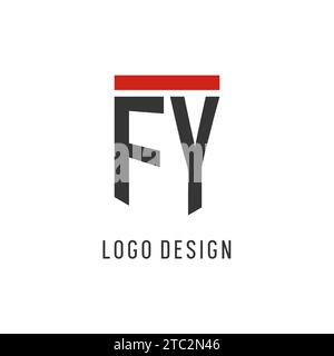 FY initial esport logo with simple shield design style vector graphic Stock Vector