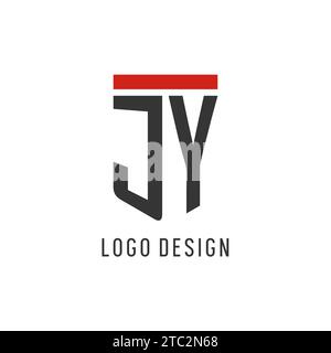 JY initial esport logo with simple shield design style vector graphic Stock Vector