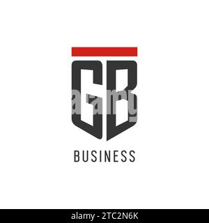 GB initial esport logo with simple shield design style vector graphic Stock Vector