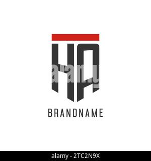 HA initial esport logo with simple shield design style vector graphic Stock Vector
