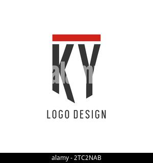 KY initial esport logo with simple shield design style vector graphic Stock Vector