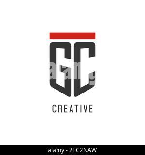 GC initial esport logo with simple shield design style vector graphic Stock Vector