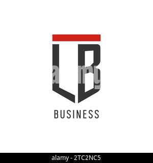 LB initial esport logo with simple shield design style vector graphic Stock Vector
