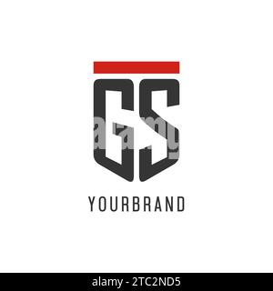 GS initial esport logo with simple shield design style vector graphic Stock Vector