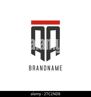 AA initial esport logo with simple shield design style vector graphic Stock Vector