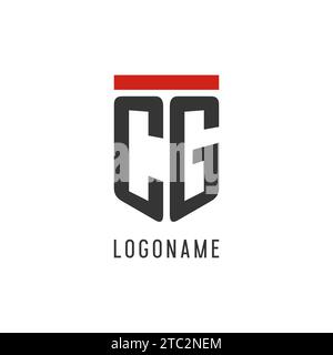 CG initial esport logo with simple shield design style vector graphic Stock Vector