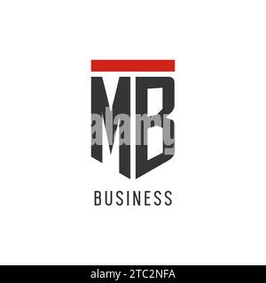 MB initial esport logo with simple shield design style vector graphic Stock Vector