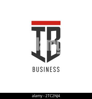 IB initial esport logo with simple shield design style vector graphic Stock Vector