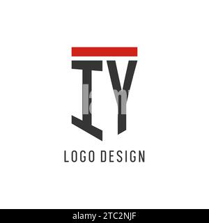 IY initial esport logo with simple shield design style vector graphic Stock Vector