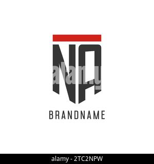 NA initial esport logo with simple shield design style vector graphic Stock Vector