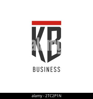 KB initial esport logo with simple shield design style vector graphic Stock Vector