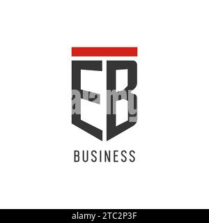 EB initial esport logo with simple shield design style vector graphic Stock Vector