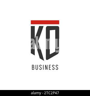 KO initial esport logo with simple shield design style vector graphic Stock Vector