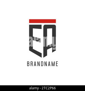 EA initial esport logo with simple shield design style vector graphic Stock Vector