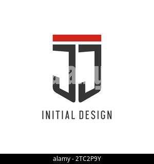 JJ initial esport logo with simple shield design style vector graphic Stock Vector