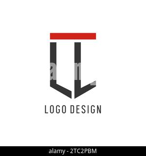 LL initial esport logo with simple shield design style vector graphic Stock Vector