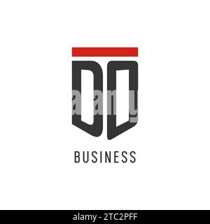 DO initial esport logo with simple shield design style vector graphic Stock Vector