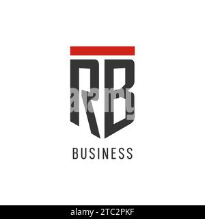 RB initial esport logo with simple shield design style vector graphic Stock Vector