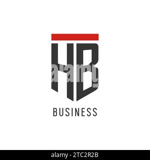 HB initial esport logo with simple shield design style vector graphic Stock Vector