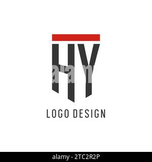 HY initial esport logo with simple shield design style vector graphic Stock Vector